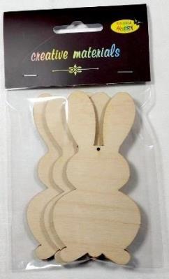 Opakowanie Elementy ze sklejki 3mm do ozdabiania królik 3szt