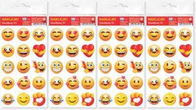 Emotikony 01 Naklejki 4 sztuki. Wydawca: Jako. SmakLiter.pl Opakowanie Emotikony 01 Naklejki 4 sztuki