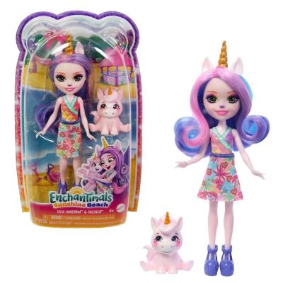 Opakowanie Enchantimals. Lalka Jednorożec + zwierzątko HRX84