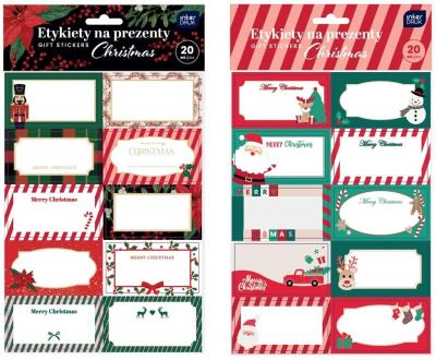 Opakowanie Etykiety na prezenty Christmas 20szt mix