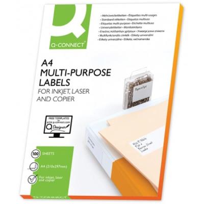 Etykiety uniwersalne A4 białe 100 ark. Wydawca: Q-CONNECT. SmakLiter.pl Opakowanie Etykiety uniwersalne A4 białe 100 ark
