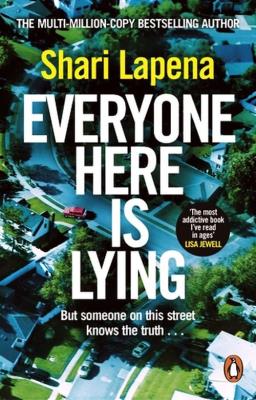 Everyone Here is Lying. Autor: Shari Lapena. SmakLiter.pl Okładka książki Everyone Here is Lying
