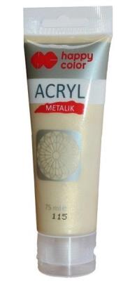 Opakowanie Farba akryl 75ml jasne złoto metalik HAPPY COLOR