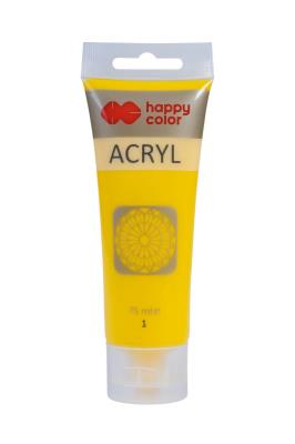 Okładka książki Farba akrylowa 75ml żółta HAPPY COLOR