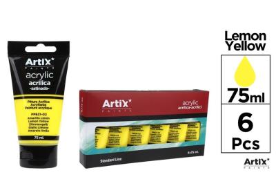 Opakowanie Farba akrylowa cytrynowo-żółta 75ml (6szt)