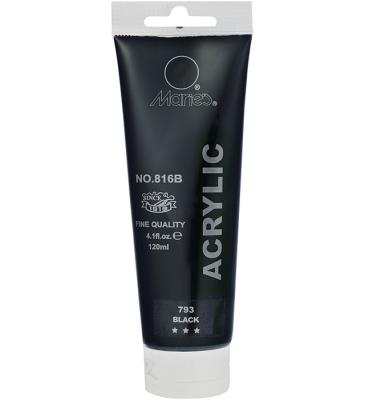 Farba akrylowa czarna Maries 120 ml 816B-793. Wydawca: KW TRADE. SmakLiter.pl Opakowanie Farba akrylowa czarna Maries 120 ml 816B-793