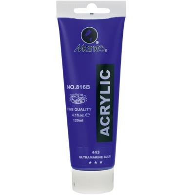 Farba akrylowa niebieska Maries 120 ml 816B-443. Wydawca: KW TRADE. SmakLiter.pl Opakowanie Farba akrylowa niebieska Maries 120 ml 816B-443