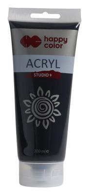 Opakowanie Farba akrylowa Studio 200 ml czarny lampowy Happy Color