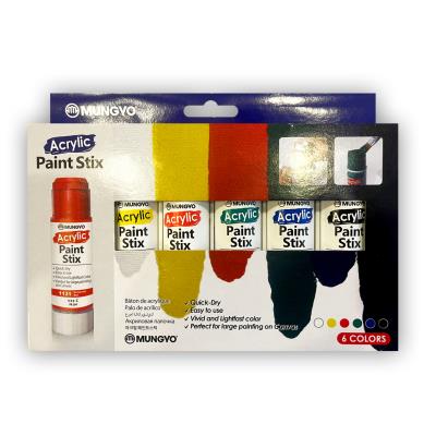 Farba akrylowa w sztyfcie 6 kolorów MUNGYO. Wydawca: Mungyo. SmakLiter.pl Opakowanie Farba akrylowa w sztyfcie 6 kolorów MUNGYO