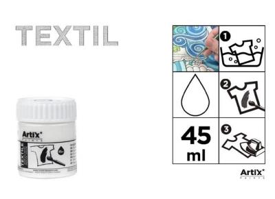 Opakowanie Farba do tkanin biała 45ml (6szt)