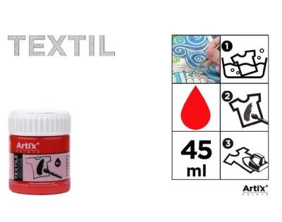 Opakowanie Farba do tkanin czerwona 45ml (6szt)
