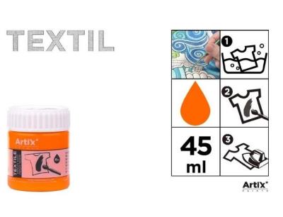 Opakowanie Farba do tkanin pomarańczowa 45ml (6szt)