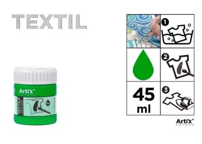 Opakowanie Farba do tkanin zielona 45ml (6szt)
