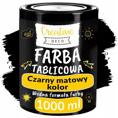 Farba tablicowa czarna do pisania kredą 1000ml. Wydawca: Creative Deco. SmakLiter.pl Opakowanie Farba tablicowa czarna do pisania kredą 1000ml
