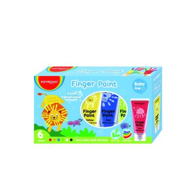 Opakowanie Farby do malowania palcami KEYROAD 6 kolorów 60 ml