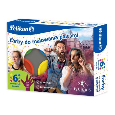 Farby do malowania palcami Kleks 40 ml 6 neonowych kolorów Pelikan. Wydawca: Pelikan. SmakLiter.pl Opakowanie Farby do malowania palcami Kleks 40 ml 6 neonowych kolorów Pelikan