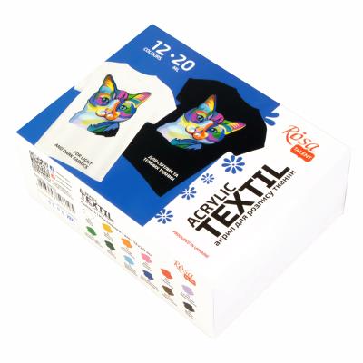 Opakowanie Farby do tkanin 20ml 12 kolorów