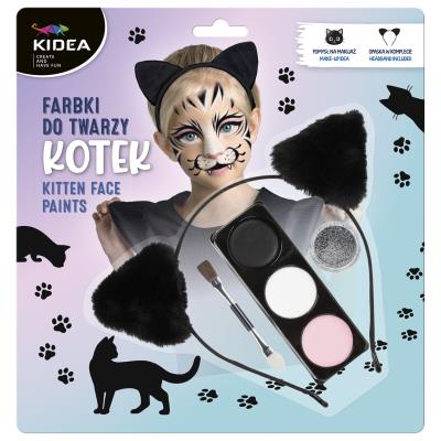 Opakowanie Farby do twarzy zestaw z opaską Kotek Kidea