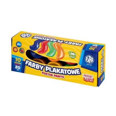 Opakowanie Farby plakatowe 10 kolorów 20ml ASTRA