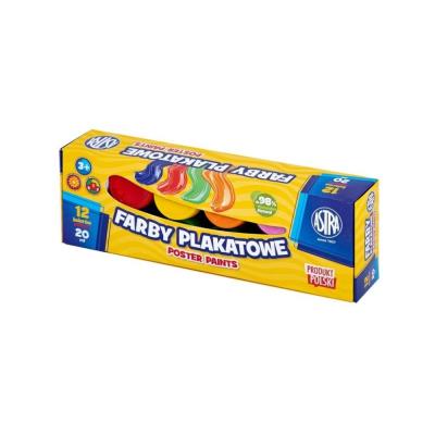 Opakowanie Farby plakatowe 12 kolorów 20ml ASTRA