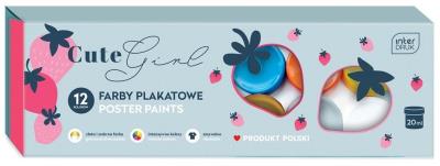 Opakowanie Farby plakatowe 12 kolorów Cute Girl