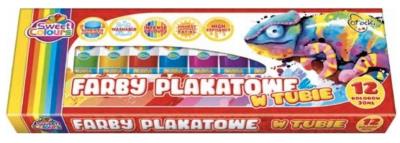 Opakowanie Farby plakatowe 12 kolorów w tubie 35ml.Otocki