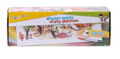 Farby plakatowe 20ml 12 kolorów. Wydawca: Gimboo. SmakLiter.pl Opakowanie Farby plakatowe 20ml 12 kolorów