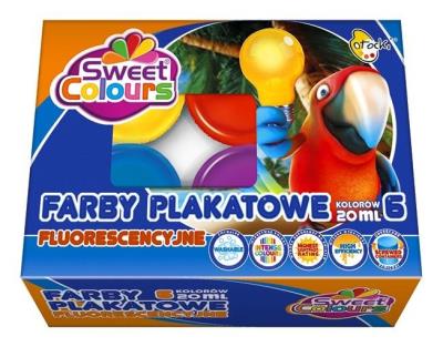 Opakowanie Farby plakatowe 6 kol.20ml.Fluo Otocki