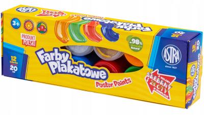 Opakowanie Farby plakatowe Astra 12 kolorów
