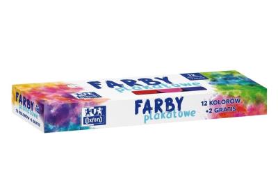 Farby plakatowe Oxford 12+2 kolory 20ml. Wydawca: Oxford. SmakLiter.pl Opakowanie Farby plakatowe Oxford 12+2 kolory 20ml