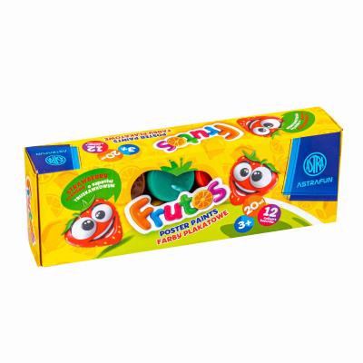Opakowanie Farby plakatowe zapachowe Astra Frutos 12 kolorów po 20 ml