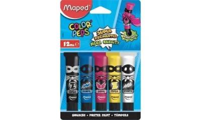 Farby Superpower 12 ml 5 kolorów MAPED. Wydawca: Maped. SmakLiter.pl Opakowanie Farby Superpower 12 ml 5 kolorów MAPED