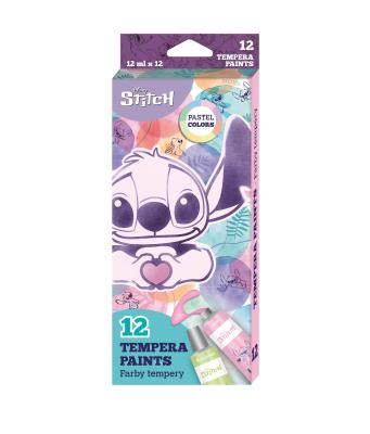 Farby tempera w tubie Disney Fashion Stitch pastel 12x12 ml. Wydawca: Patio. SmakLiter.pl Opakowanie Farby tempera w tubie Disney Fashion Stitch pastel 12x12 ml