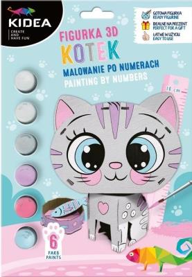 Opakowanie Figurka 3D malowanie po numerach Kotek KIDEA