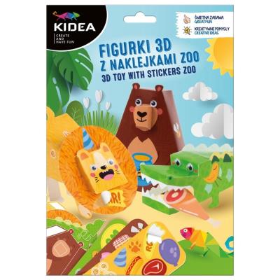 Opakowanie Figurki 3D z naklejkami Zoo Kidea