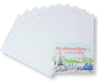 Opakowanie Filc A4 samoprzylepny biały 20x30cm 10szt