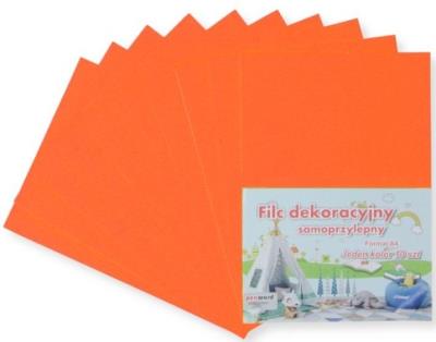 Opakowanie Filc A4 samoprzylepny pomarańczowy 20x30cm 10szt