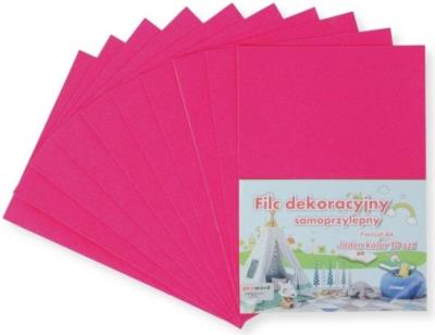Opakowanie Filc A4 samoprzylepny różowy 20x30cm 10szt