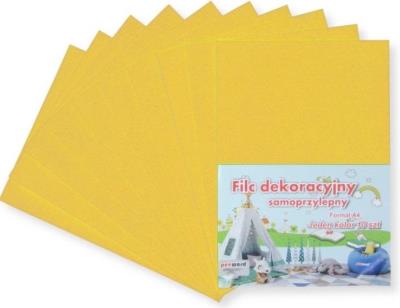 Opakowanie Filc A4 samoprzylepny żółty 20x30cm 10szt