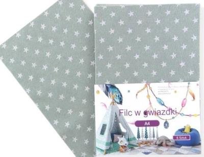 Opakowanie Filc A4 w gwiazdki szary 5szt