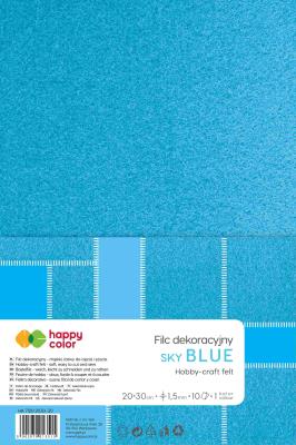 Opakowanie Filc dekoracyjny 20x30 cm 10 ark. błękitny Happy Color