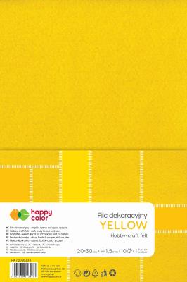 Opakowanie Filc dekoracyjny 20x30 cm 10 ark. żółty Happy Color
