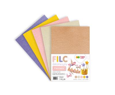 Opakowanie Filc dekoracyjny Fantasy 20x30 cm, 1,5 mm 5 arkuszy Happy Color