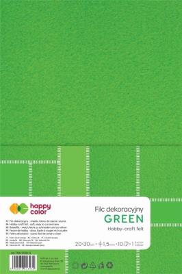 Filc dekoracyjny zielony 10szt HAPPY COLOR. Wydawca: GDD. SmakLiter.pl Opakowanie Filc dekoracyjny zielony 10szt HAPPY COLOR