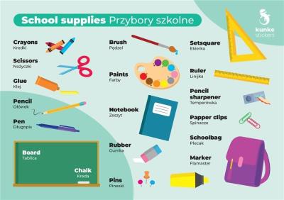 Opakowanie Fiszki do języka angielskiego - Przybory... 3szt