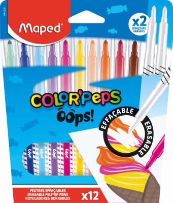 Flamastry Colorpeps Oops wymazywalne 12szt MAPED. Wydawca: Maped. SmakLiter.pl Opakowanie Flamastry Colorpeps Oops wymazywalne 12szt MAPED