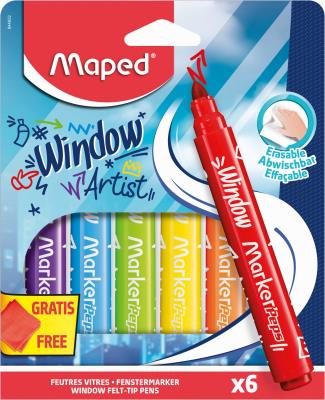 Flamastry do szyb Window Marker'Peps 6szt MAPED. Wydawca: Maped. SmakLiter.pl Opakowanie Flamastry do szyb Window Marker'Peps 6szt MAPED