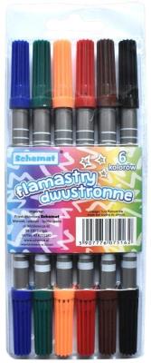 Opakowanie Flamastry dwustronne 6 kolorów