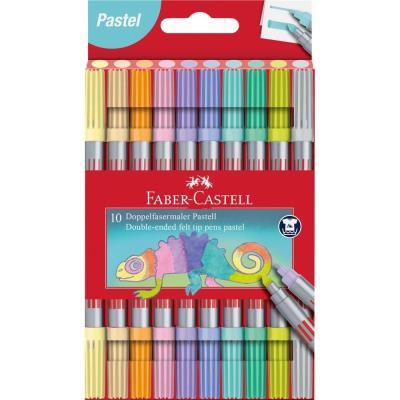 Opakowanie Flamastry dwustronne pastel 10 kol. FABER CASTELL
