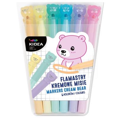 Opakowanie Flamastry kremowe misie 6 kolorów KIDEA